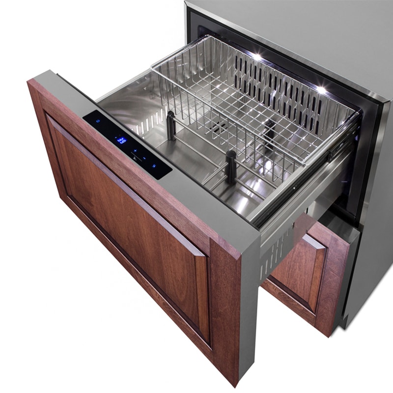 Summit 24 in. 3.7 cu. ft. Outdoor Double Refrigerator Drawers - Stainless Steel/Panel Ready, , hires
