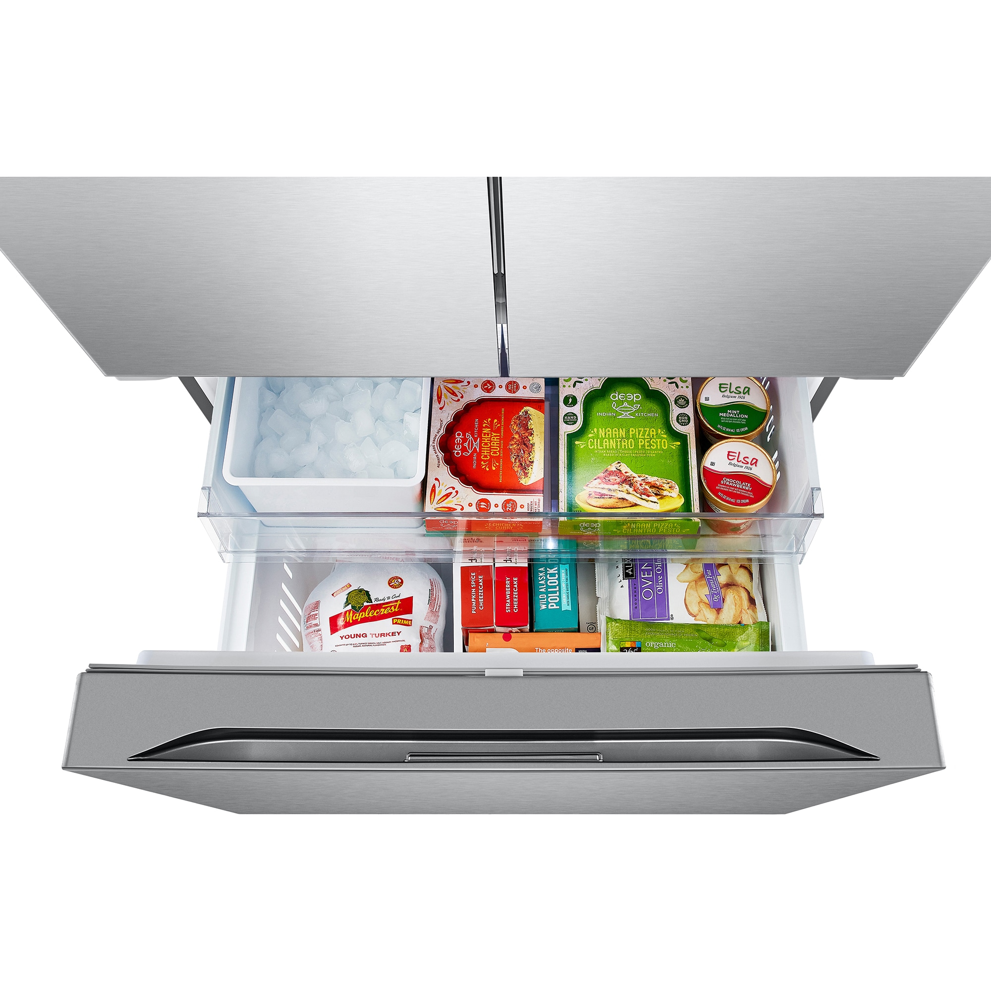 LG 36 in. 26.5 cu. ft. Smart Counter Depth French Door Refrigerator with Internal Water Dispenser - PrintProof Stainless Steel, , hires