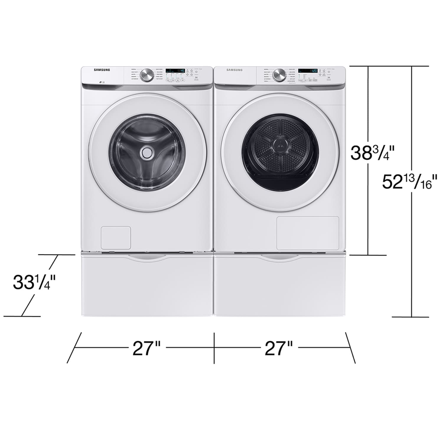 Samsung 27 in. 7.5 cu. ft. Smart Stackable Ventless Electric Dryer with Heat Pump, Sensor Dry & Sanitize Cycle - White, , hires