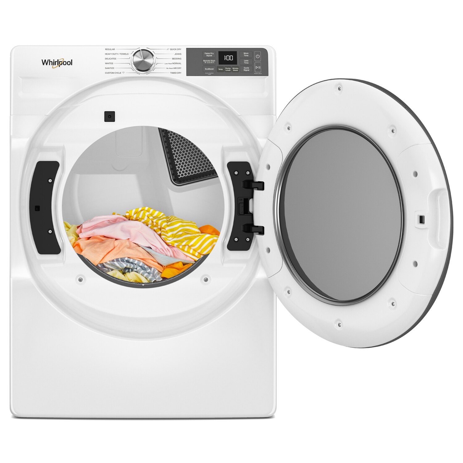 Whirlpool 27 in. 7.4 cu. ft. Smart Stackable Gas Dryer with Sensor Dry & Sanitize Cycle - White, White, hires