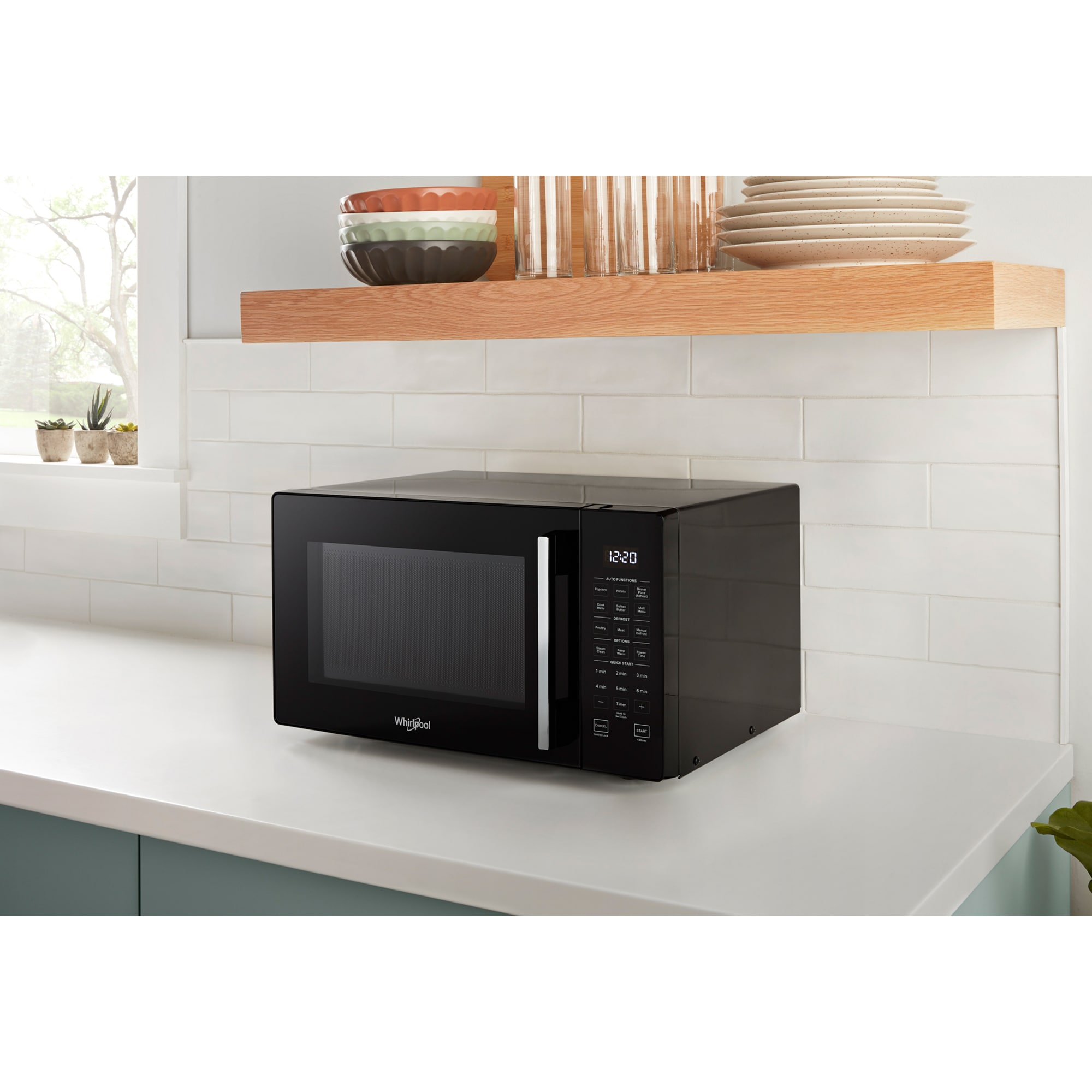 Whirlpool 19 in. 0.9 cu. ft. 900W Countertop Microwave - Black, , hires