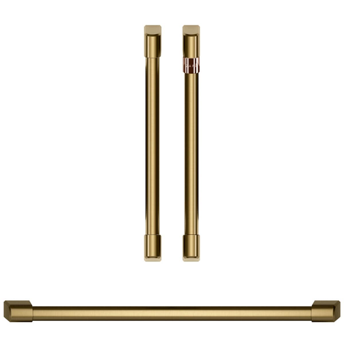 Cafe Handle Kit for Wall Ovens Brushed Brass P.C. Richard & Son