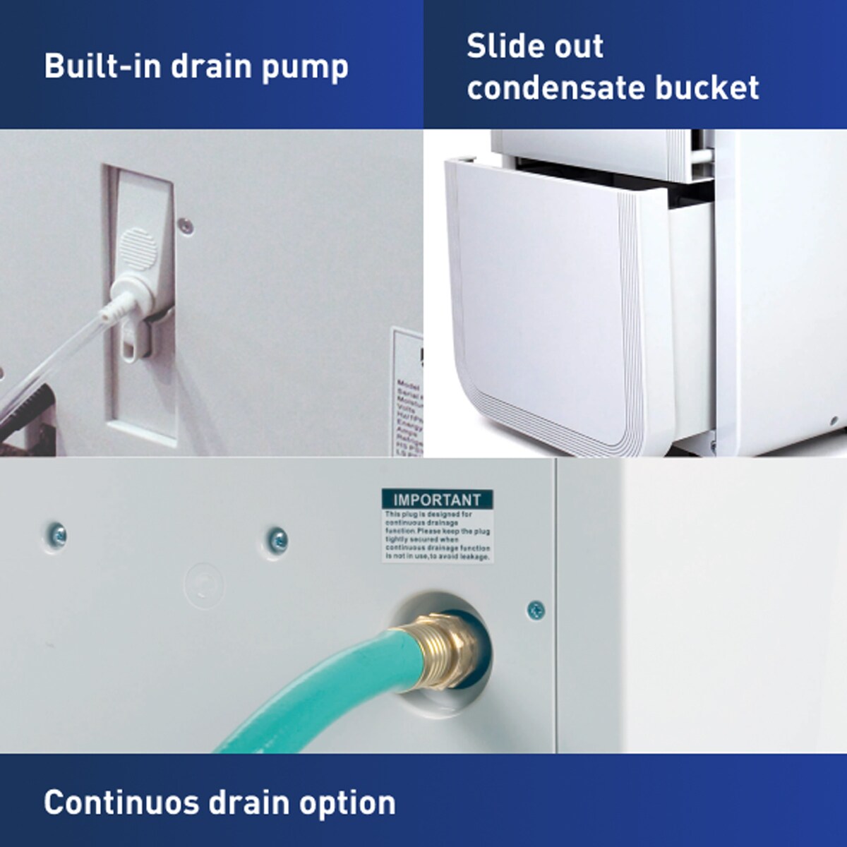 Friedrich 50 Pint 2-Speed Dehumidifier with Built-In Drain Pump, , hires