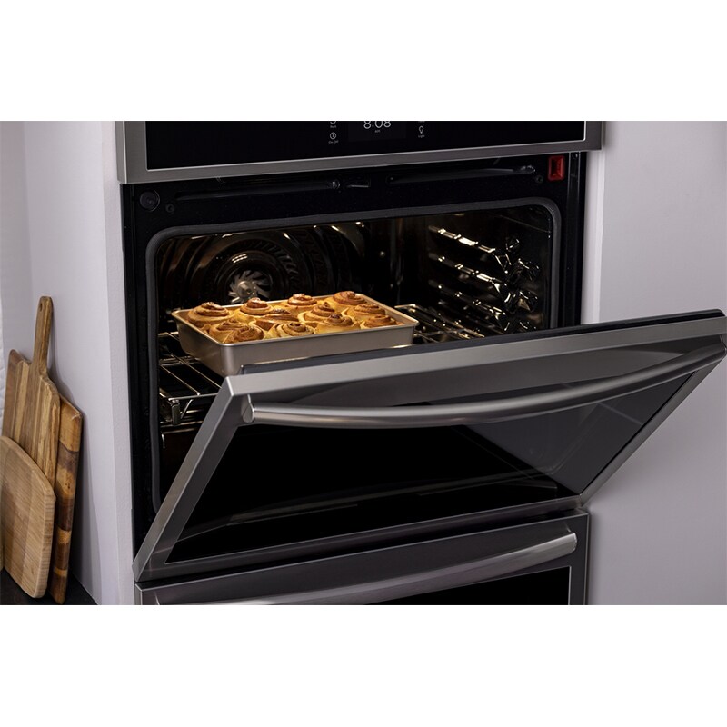 Frigidaire Gallery 27 in. 7.6 cu. ft. Top Control SteamElectric Double Wall Oven with True European Convection - Black Stainless, Black Stainless, hires