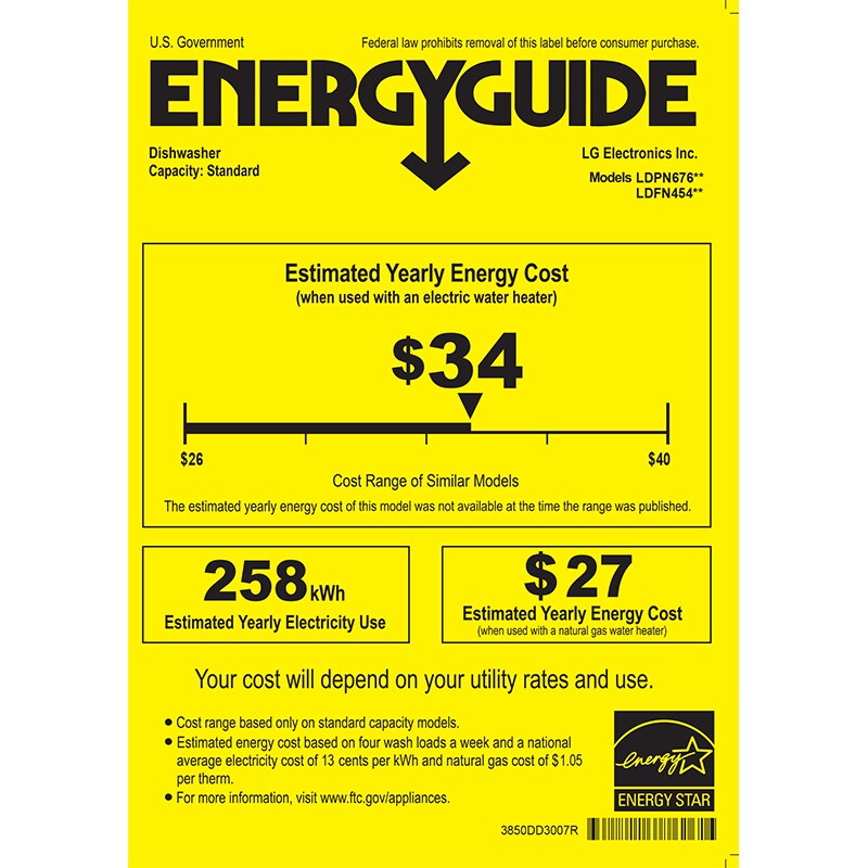 LG 24 in. Front Control Dishwasher with 48 dBa Sound Level, 3rd-Rack, Dynamic Dry & Pocket - White, White, hires