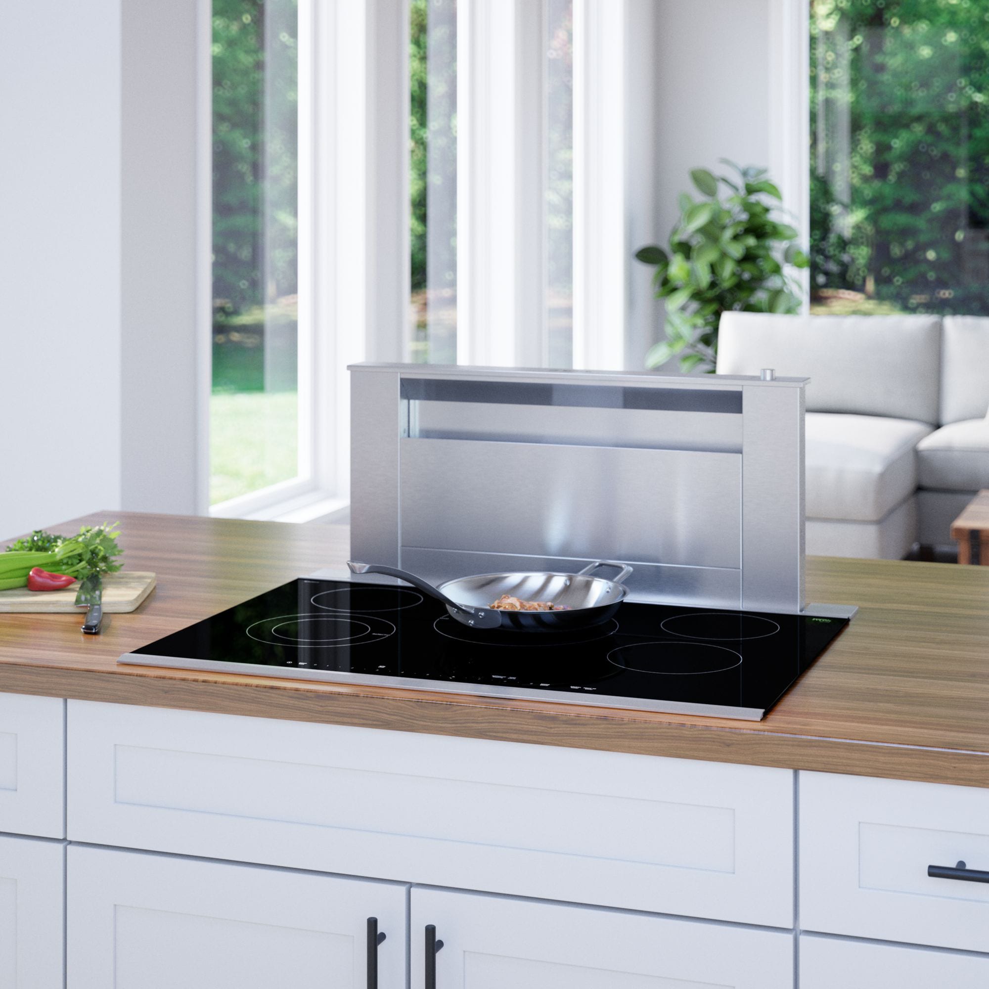 Bosch Benchmark Series 30 in. 5-Burner Electric Cooktop with Simmer Burner & Power Burner - Black with Stainless Steel, , hires