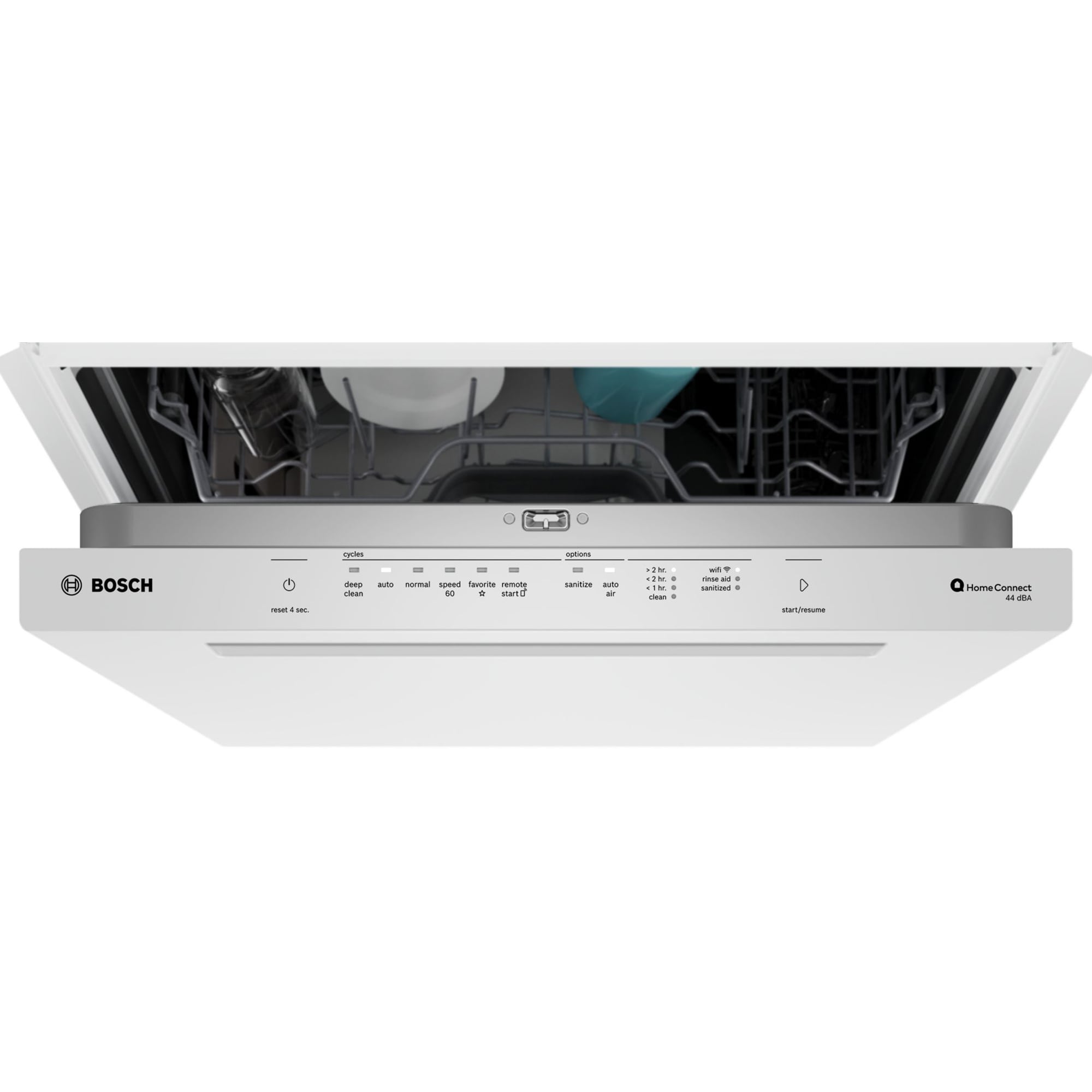 Bosch 500 Series 24 in. Top Control Smart Dishwasher with 44 dBA Sound Level, 3rd Rack, AutoAir & Pocket Handle - White, , hires