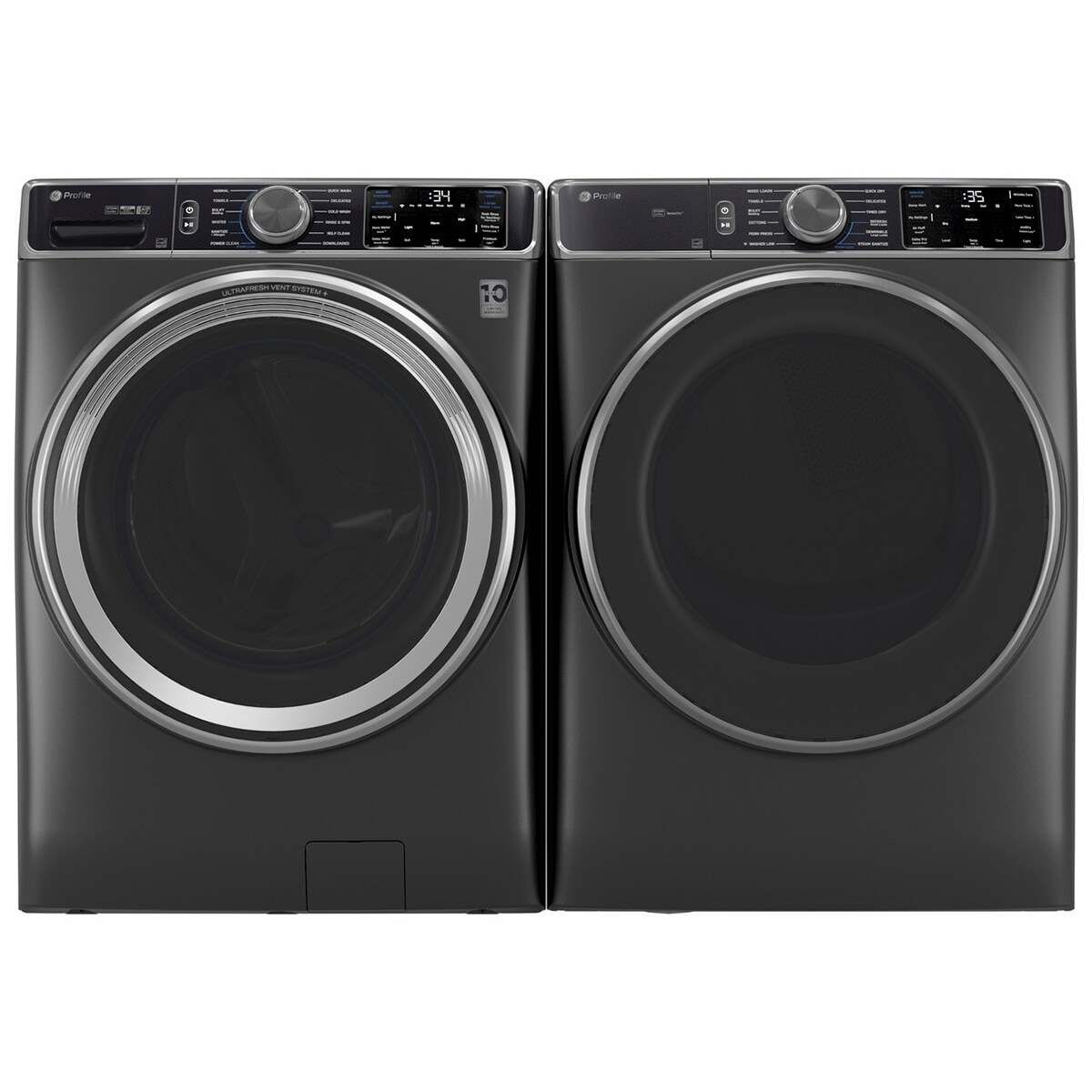 GE 28 in. 7.8 cu. ft. Smart Stackable Electric Dryer with Sensor Dry, Sanitize & Steam Cycle - Carbon Graphite, , hires