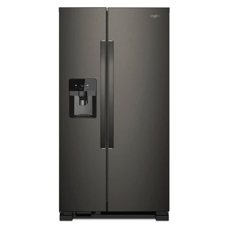 Whirlpool 33 in. 21.4 cu. ft. Side by Side Refrigerator with Ice & Water Dispenser - Black Stainless, Black Stainless, hires