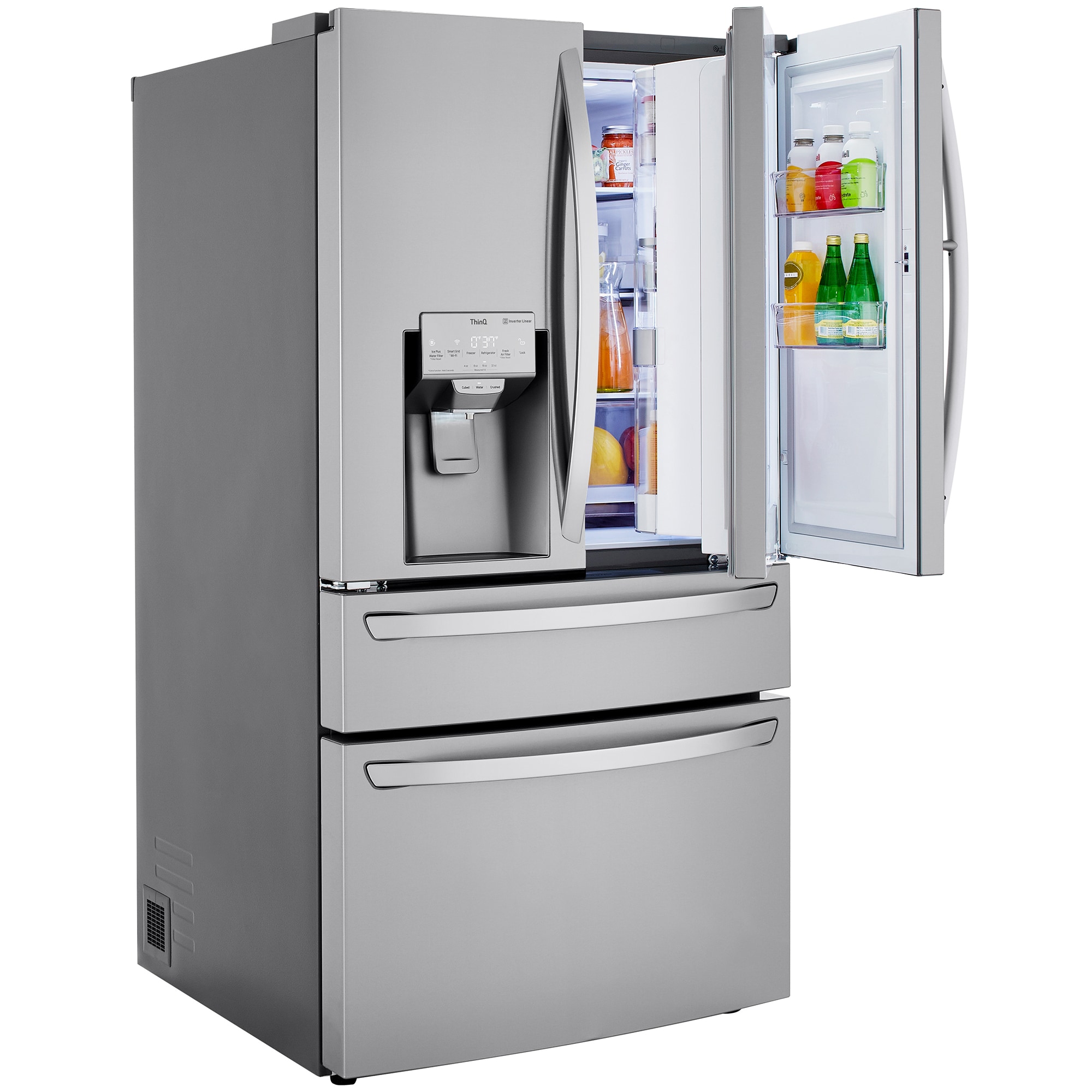 LG 36 in. 29.5 cu. ft. Smart 4-Door French Door Refrigerator with Ice & Water Dispenser - PrintProof Stainless Steel, PrintProof Stainless Steel, hires