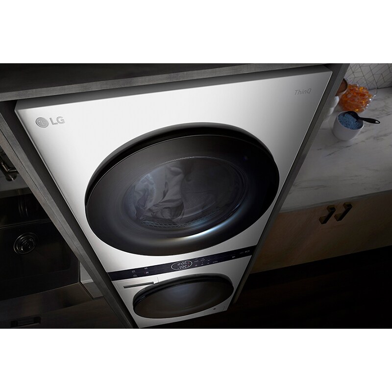 LG 24 in. 2.8 cu. ft. Smart Electric Front Load Ventless WashTower with Heat Pump, Center Control, Sensor Dry, Sanitize & Steam Cycle - White, , hires