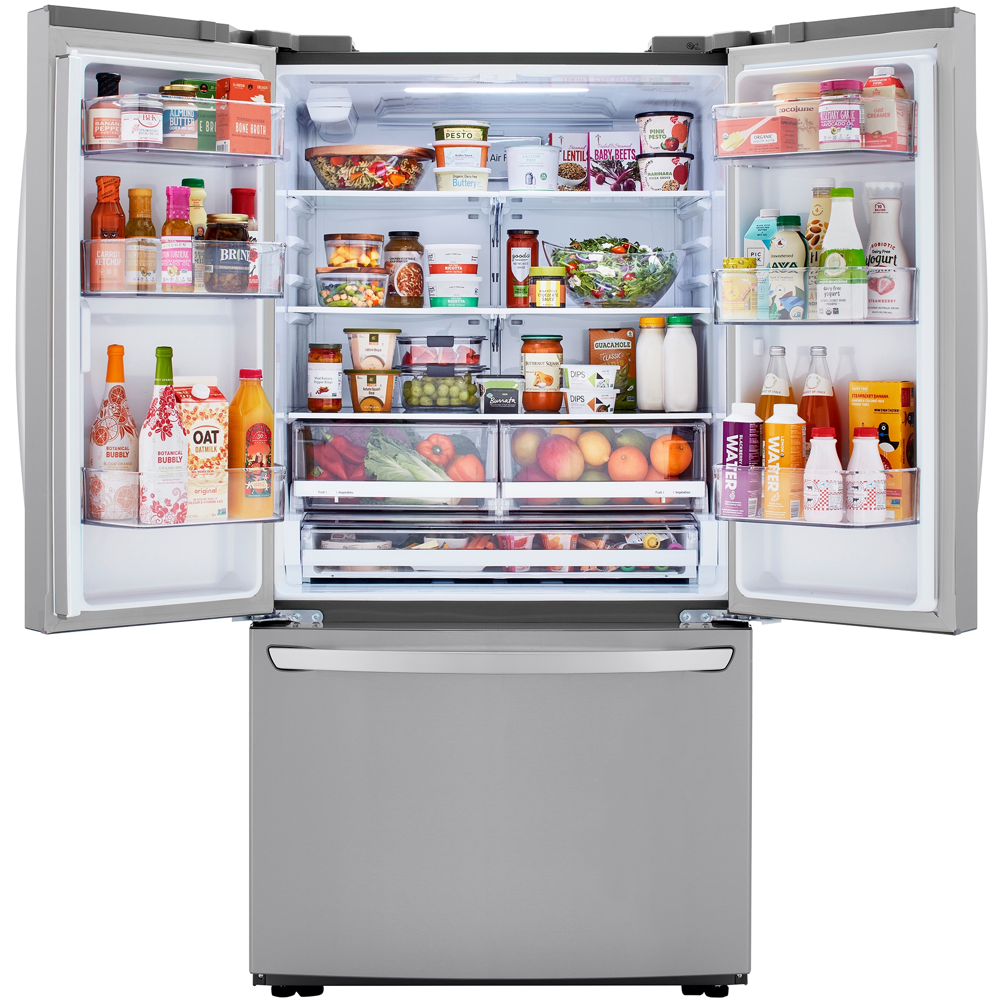 LG 36 in. 28.7 cu. ft. Smart French Door Refrigerator with Ice Maker - Stainless Steel, , hires