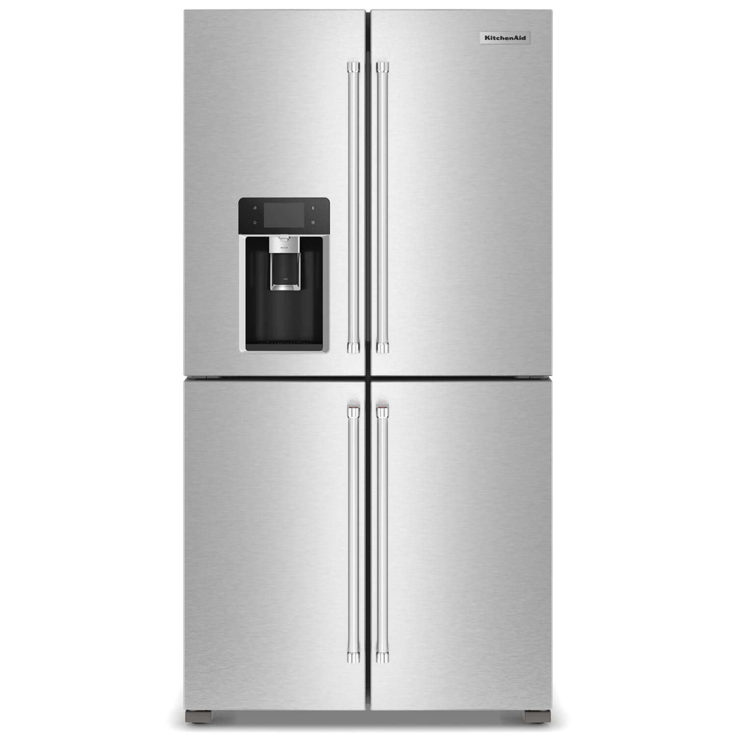 KitchenAid 36 in. 19.1 cu. ft. Counter Depth 4-Door French Door Refrigerator with Ice & Water Dispenser - Fingerprint Resistant Stainless, , hires