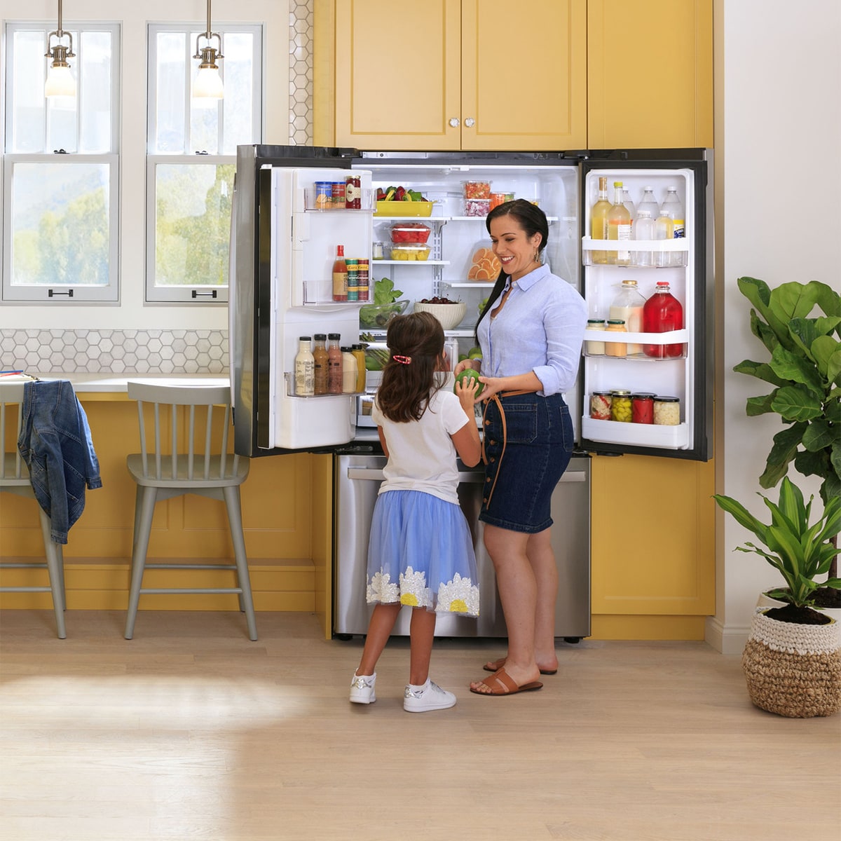 GE 36 in. 22.1 cu. ft. Counter Depth French Door Refrigerator with Ice & Water Dispenser - Fingerprint Resistant Stainless, Fingerprint Resistant Stainless, hires