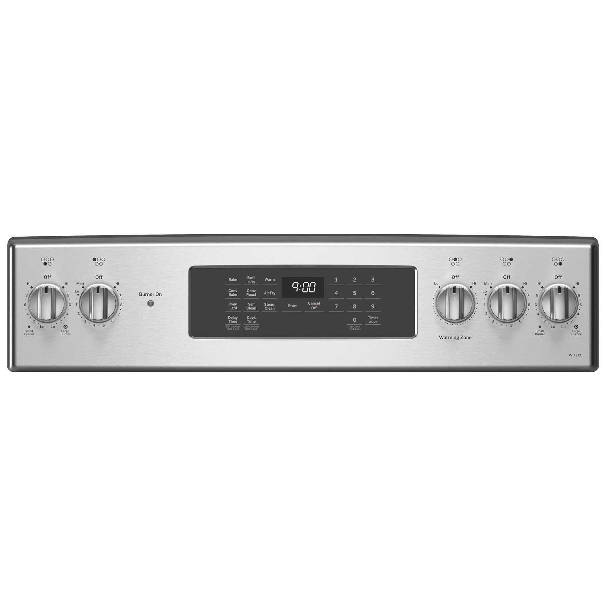 GE Profile 30 in. 6.2 cu. ft. Smart Air Fry True European Convection Electric Range with Radiant Burners - Fingerprint Resistant Stainless, , hires
