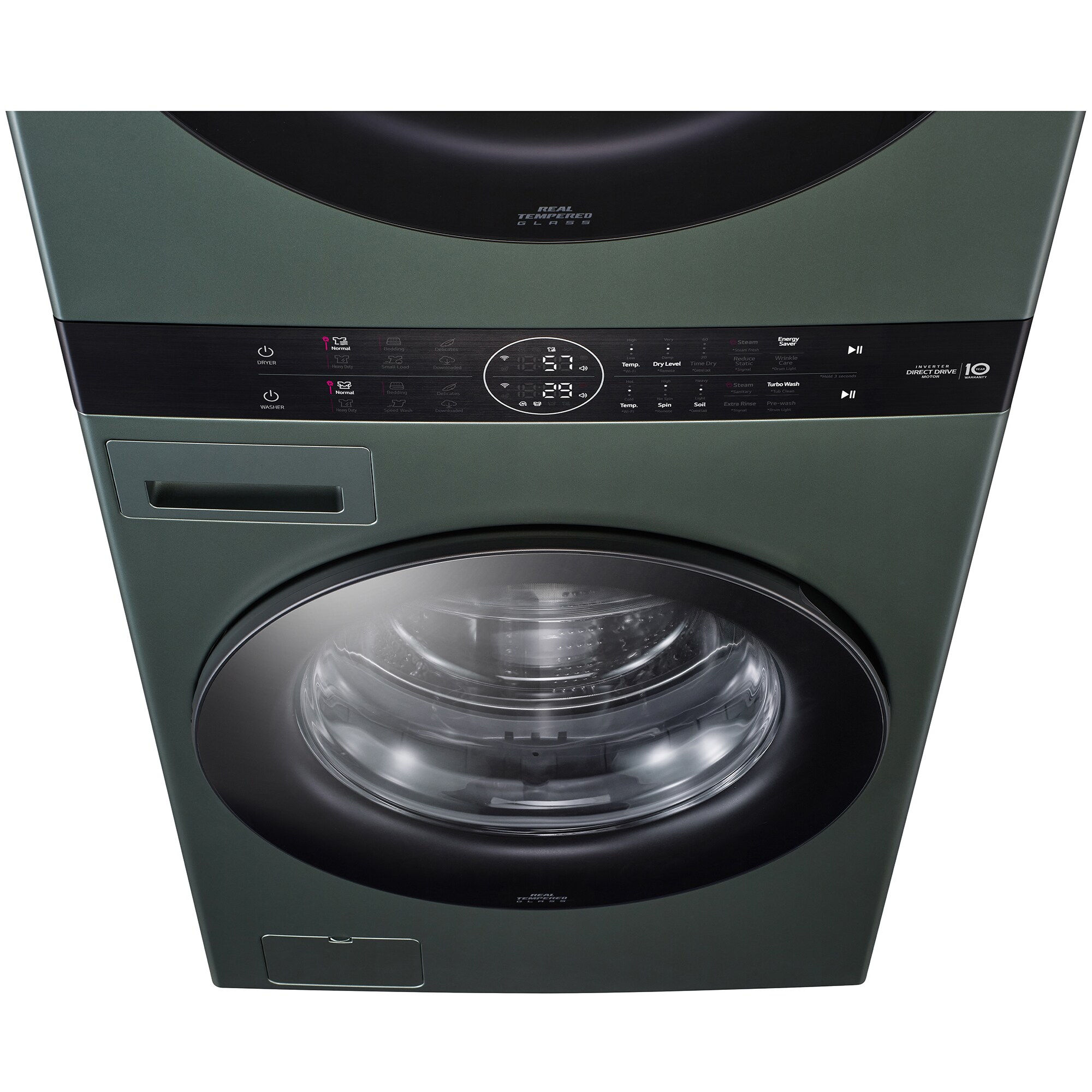 LG 27 in. WashTower with 4.5 cu. ft. Washer with 6 Wash Programs & 7.4 cu. ft. Electric Dryer with 6 Dryer Programs, Sensor Dry & Wrinkle Care - Nature Green, Nature Green, hires