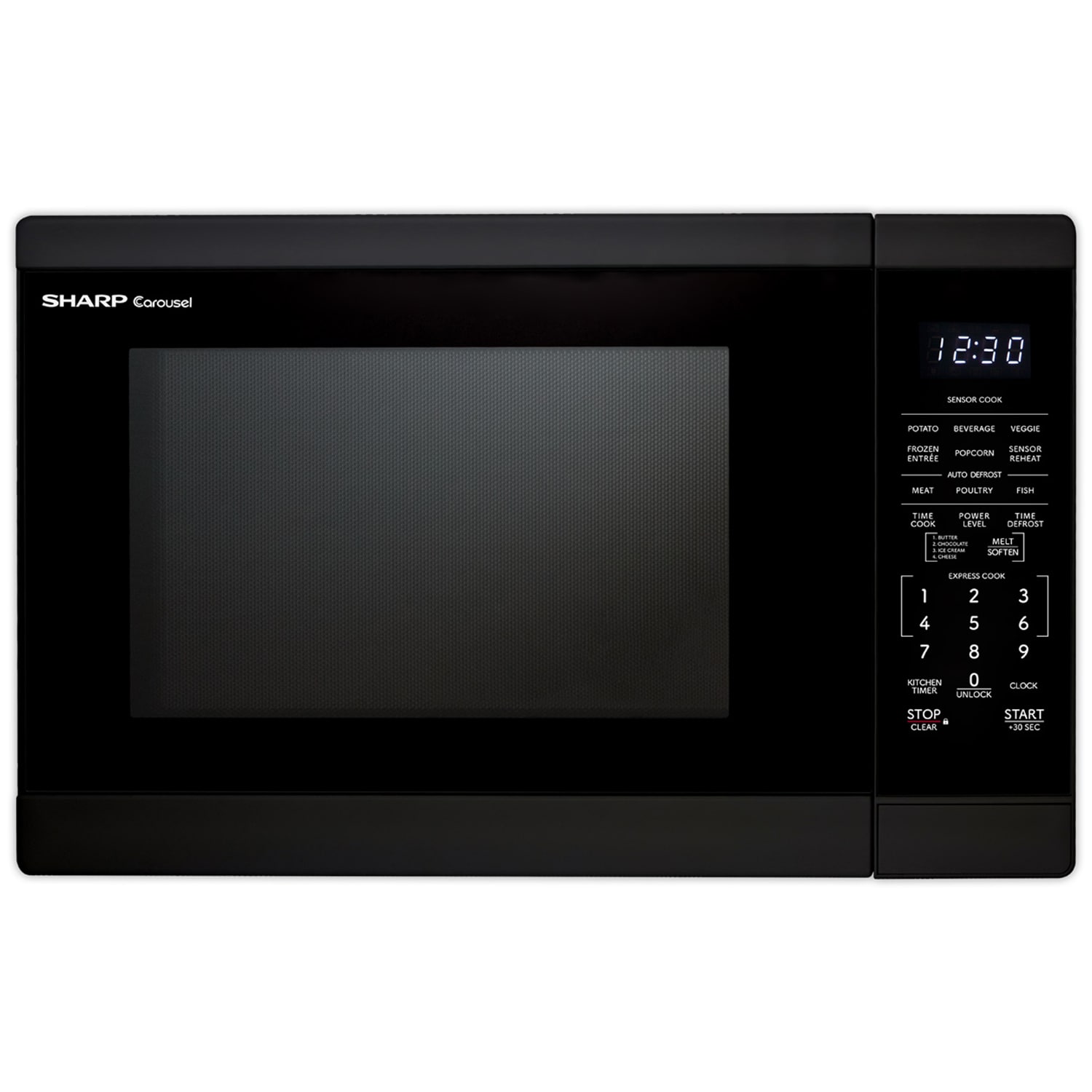 Sharp 20 in. 1.4 cu. ft. 1100W Countertop Microwave with Sensor Cooking - Black, Black, hires