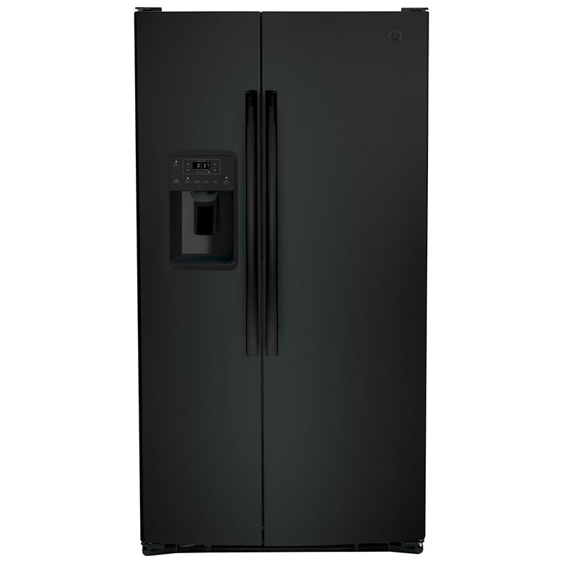 GE 36 in. 25.3 cu. ft. Energy Star Side-by-Side Refrigerator with External Ice & Water Dispenser - Black, Black, hires