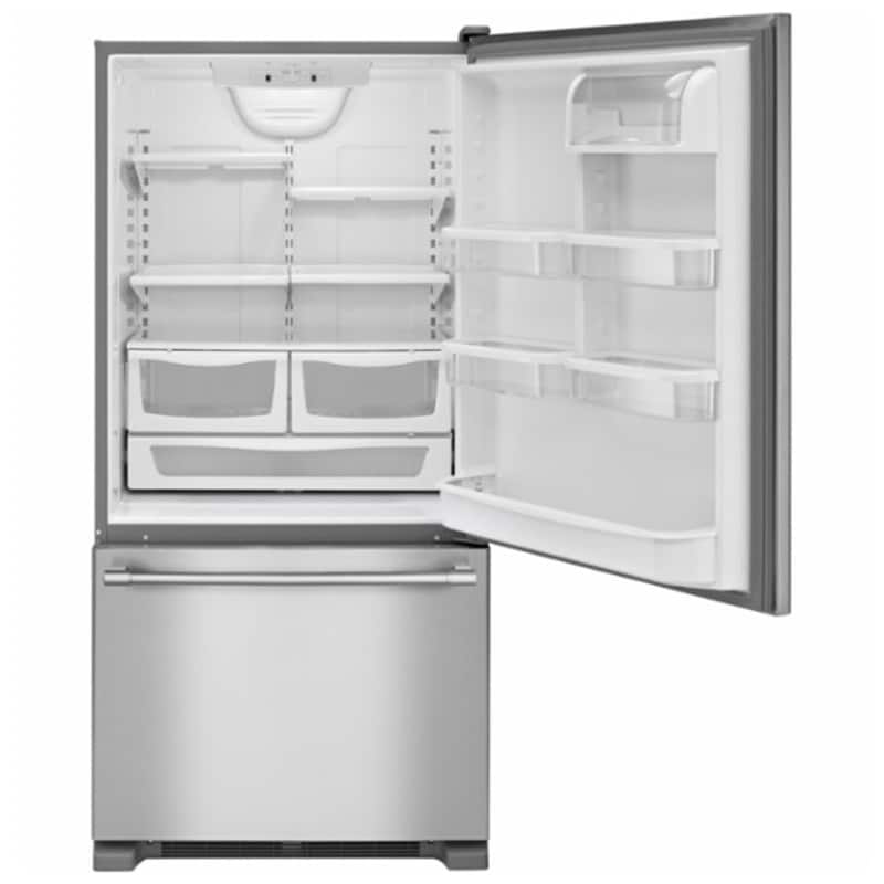 Maytag 30 in. 18.6 cu. ft. Bottom Freezer Refrigerator with Ice Maker - Fingerprint Resistant Stainless Steel, , hires