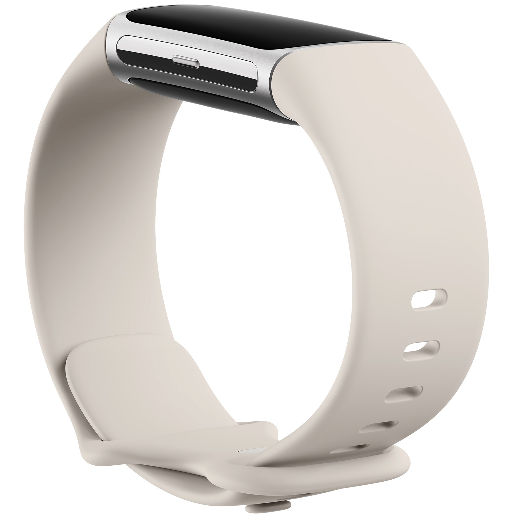 Fitbit Charge 6 Advanced Fitness & Health Tracker - Porcelain / Silver Aluminum, , hires