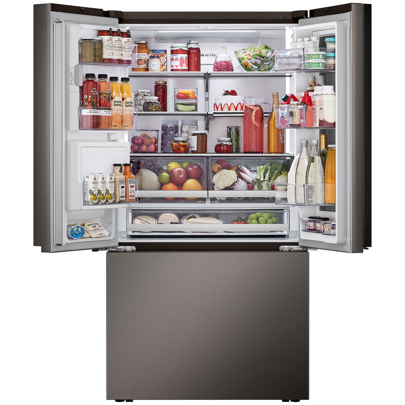 LG InstaView 36 in. 25.5 cu. ft. Smart Counter Depth French Door Refrigerator with Ice & Water Dispenser - PrintProof Black Stainless Steel, PrintProof Black Stainless Steel, hires