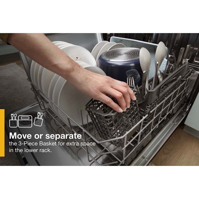 Whirlpool 24 in. Top Control Dishwasher with 47 dBa Sound Level & 3rd-Rack - Black, Black, hires