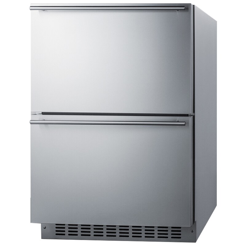 Summit 24 in. 3.9 cu. ft. Double Refrigerator & Freezer Drawer - Stainless Steel/Panel Ready, , hires