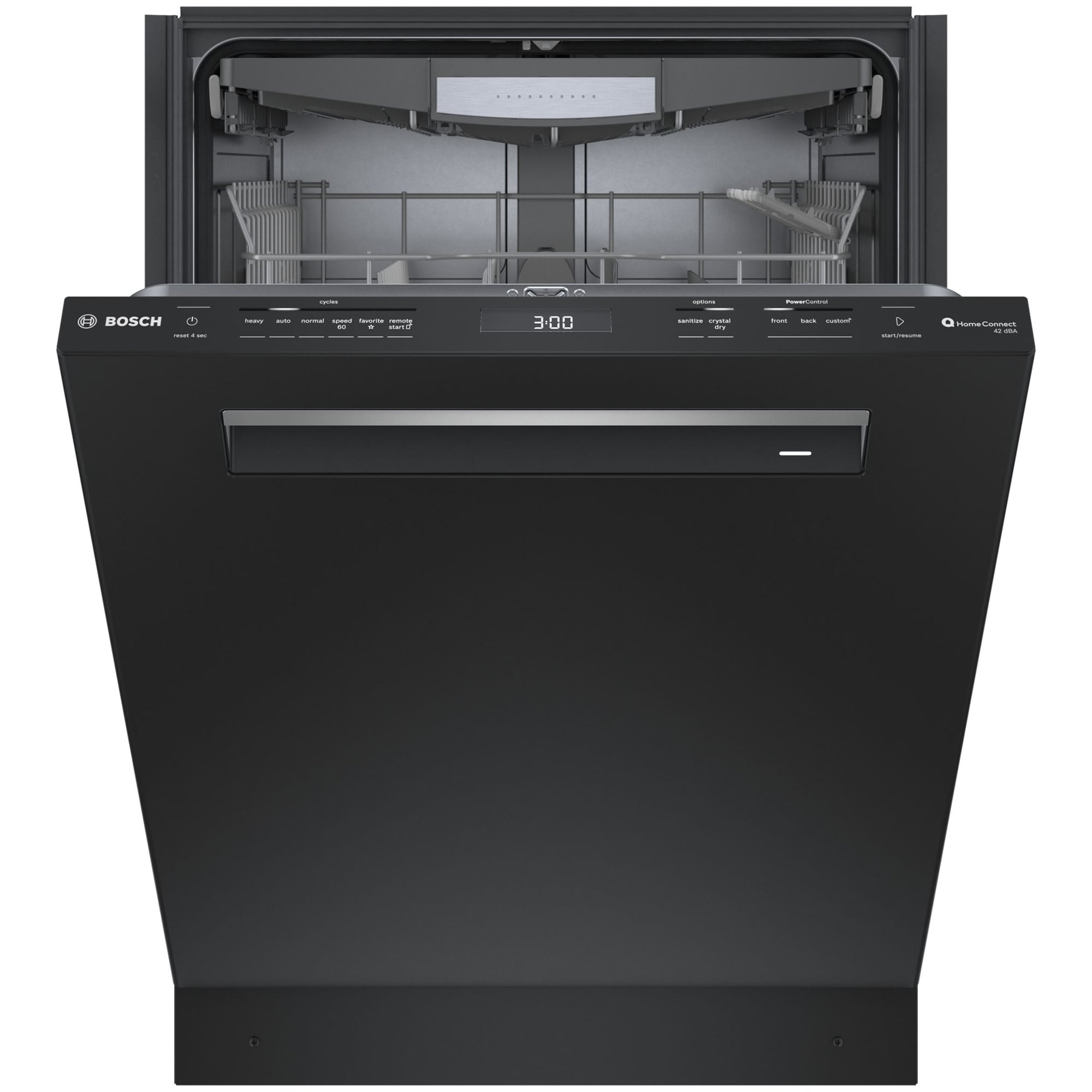 Bosch 800 Series 24 in. Top Control Smart Dishwasher with 42 dBa Sound Level, 3rd-Rack, CrystalDry & Pocket - Black, Black, hires