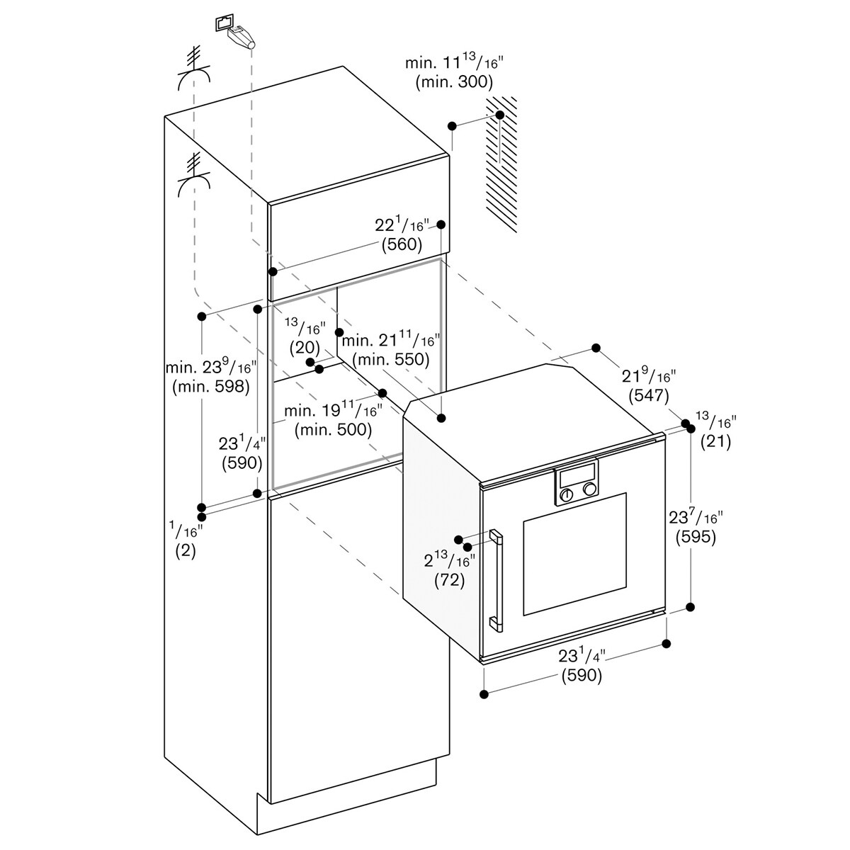 Gaggenau 200 Series 24 in. 3.1 cu. ft. Smart Electric Single Wall Oven with Standard Convection - Stainless Steel, , hires