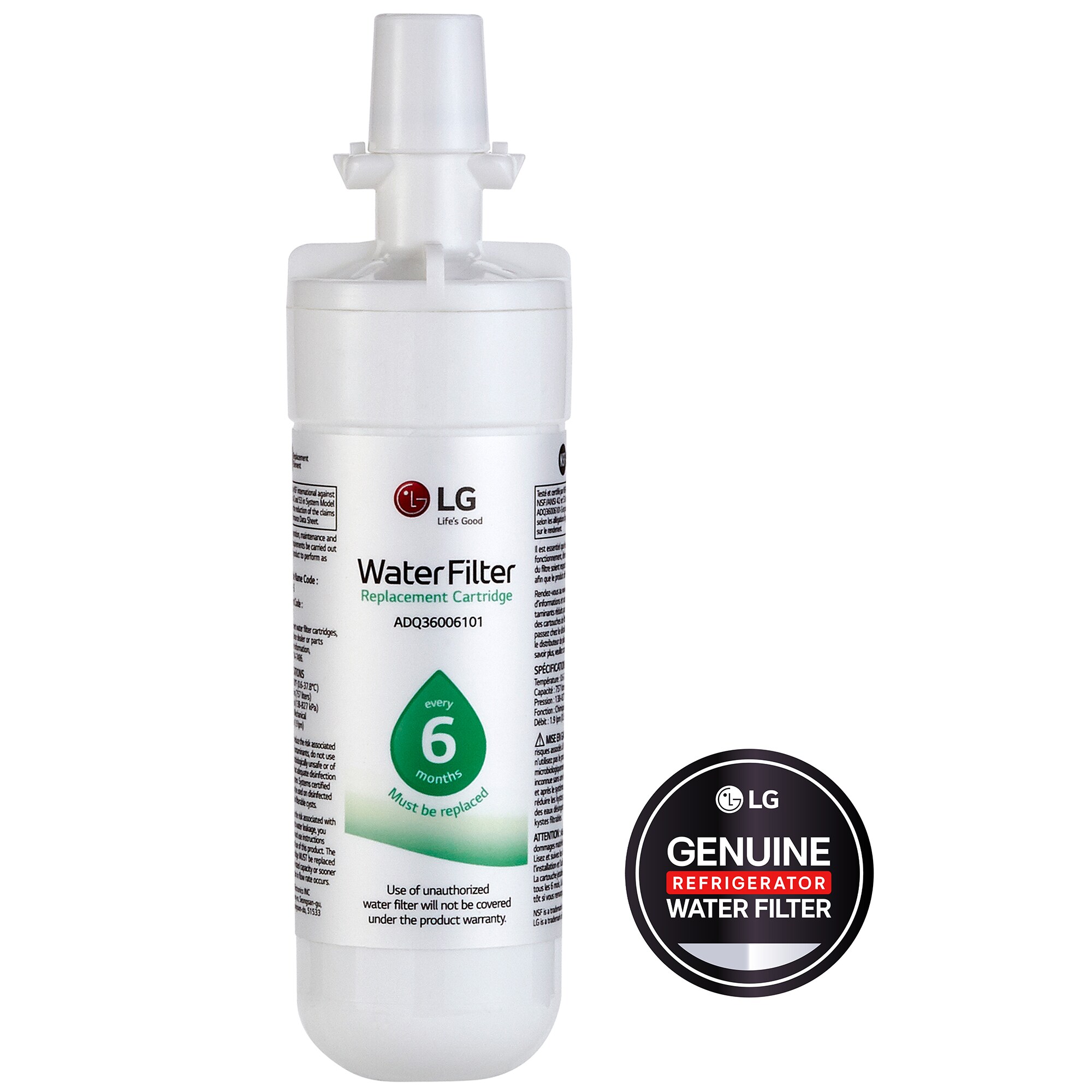 LG 6 Month / 200 Gallon Capacity Replacement Refrigerator Water Filter, , hires
