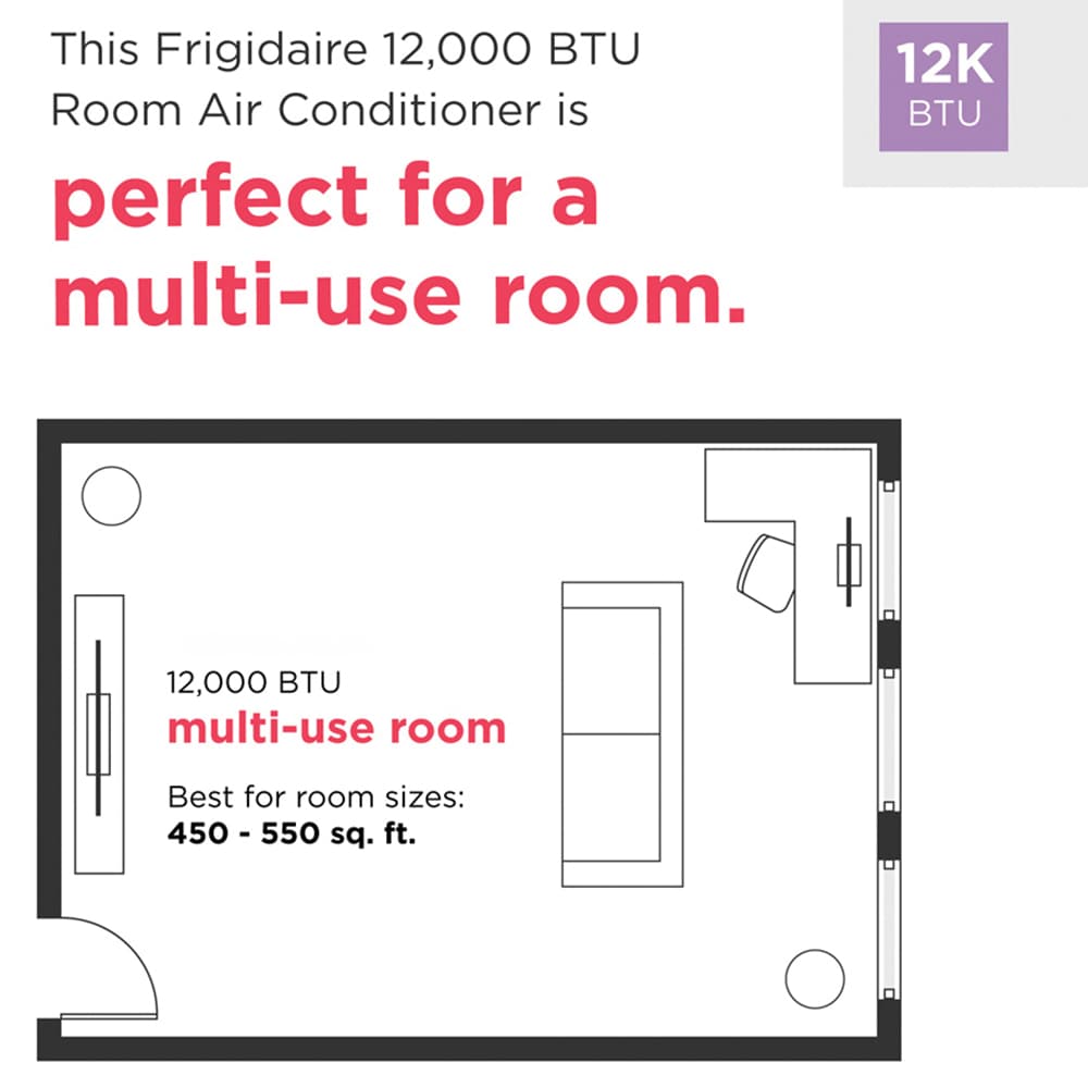 Frigidaire 12,000 BTU 115V Through-the-Wall Air Conditioner with 3 Fan Speeds, Sleep Mode & Remote Control - White, , hires