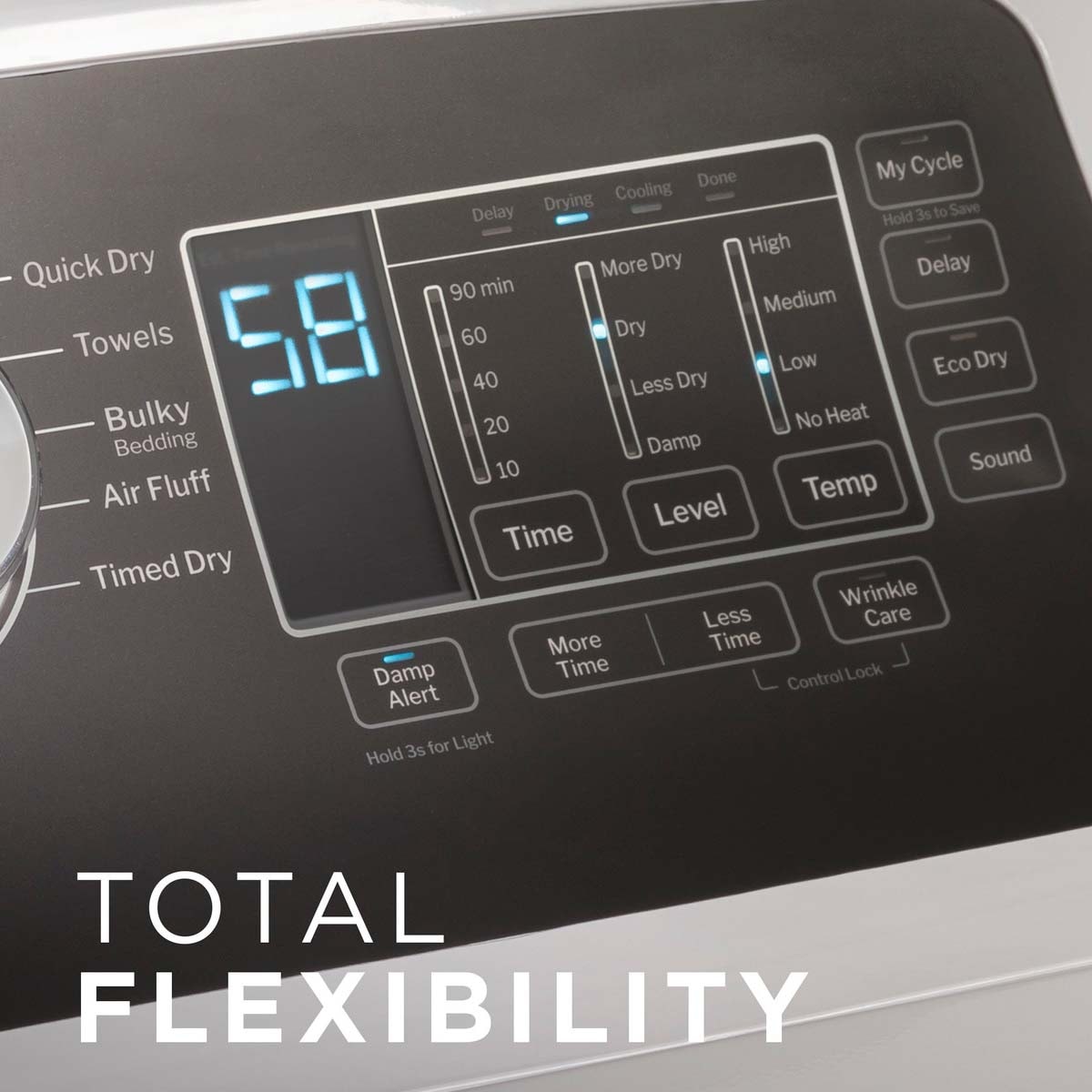 GE 27 in. 7.4 cu. ft. Electric Dryer with Up To 120 ft. Venting, Sanitize Cycle & Sensor Dry - Diamond Gray, , hires