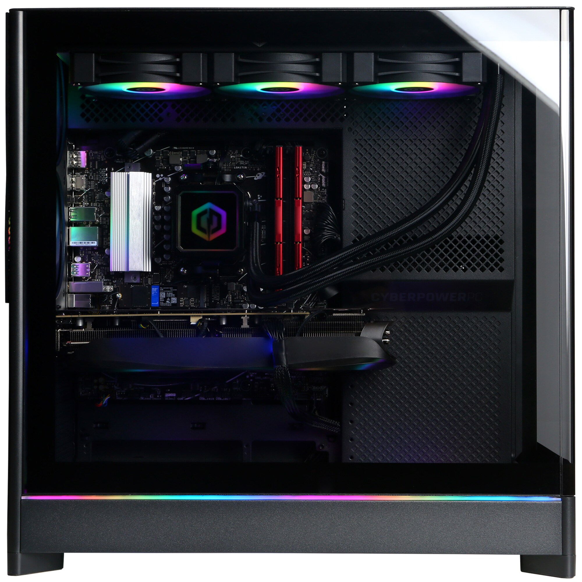 CyberPowerPC Gaming Desktop with AMD Ryzen 9 9950X, 4.3GHz, 16-Core CPU, NVIDIA GeForce RTX 5080, 16GB VRAM GPU, 64 GB RAM, 4 TB SSD & Windows 11 Home - Black, , hires