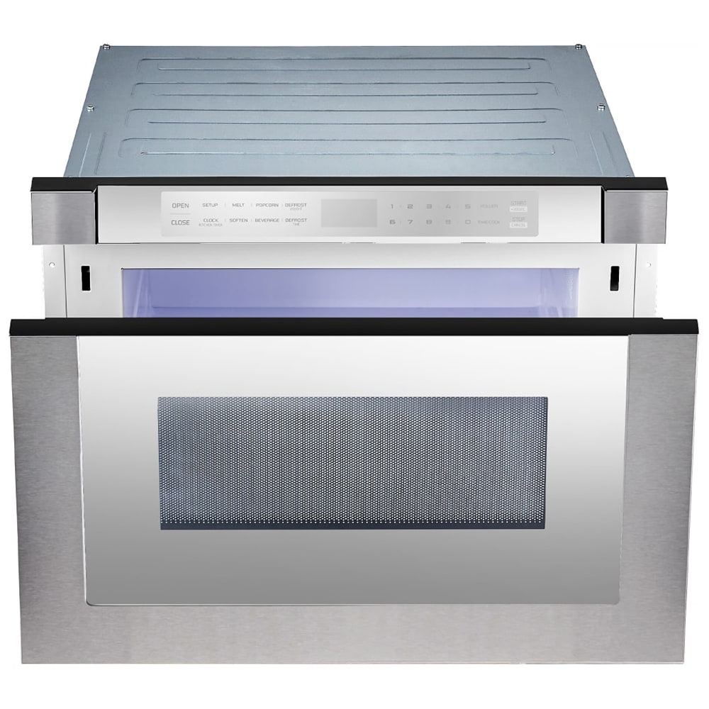 XO 24 in. 1.2 cu. ft. 1000W Drawer Microwave with Sensor Cooking - Silver Mirror, Silver Mirror, hires