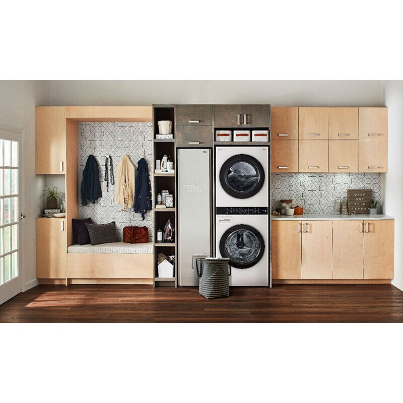 LG 27 in. WashTower with 4.5 cu. ft. Washer with 10 Wash Programs and TurboWash 360 & 7.4 cu. ft. Electric Dryer with 9 Dryer Programs, Sensor Dry & Wrinkle Care - White, White, hires