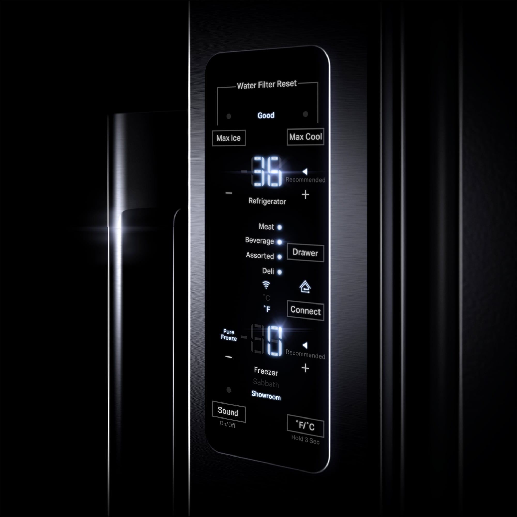 JennAir Rise 36 in. 23.8 cu. ft. Smart Counter Depth French Door Refrigerator with Ice & Water Dispenser - Stainless Steel, , hires