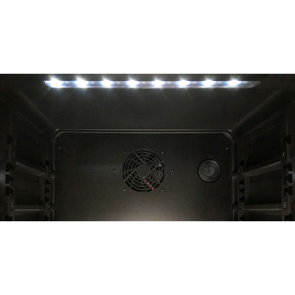 XO 24 in. Built-In/Freestanding 5.7 cu. ft. Compact Beverage Center with Adjustable Shelves & Digital Control - Black Glass, Black Glass, hires