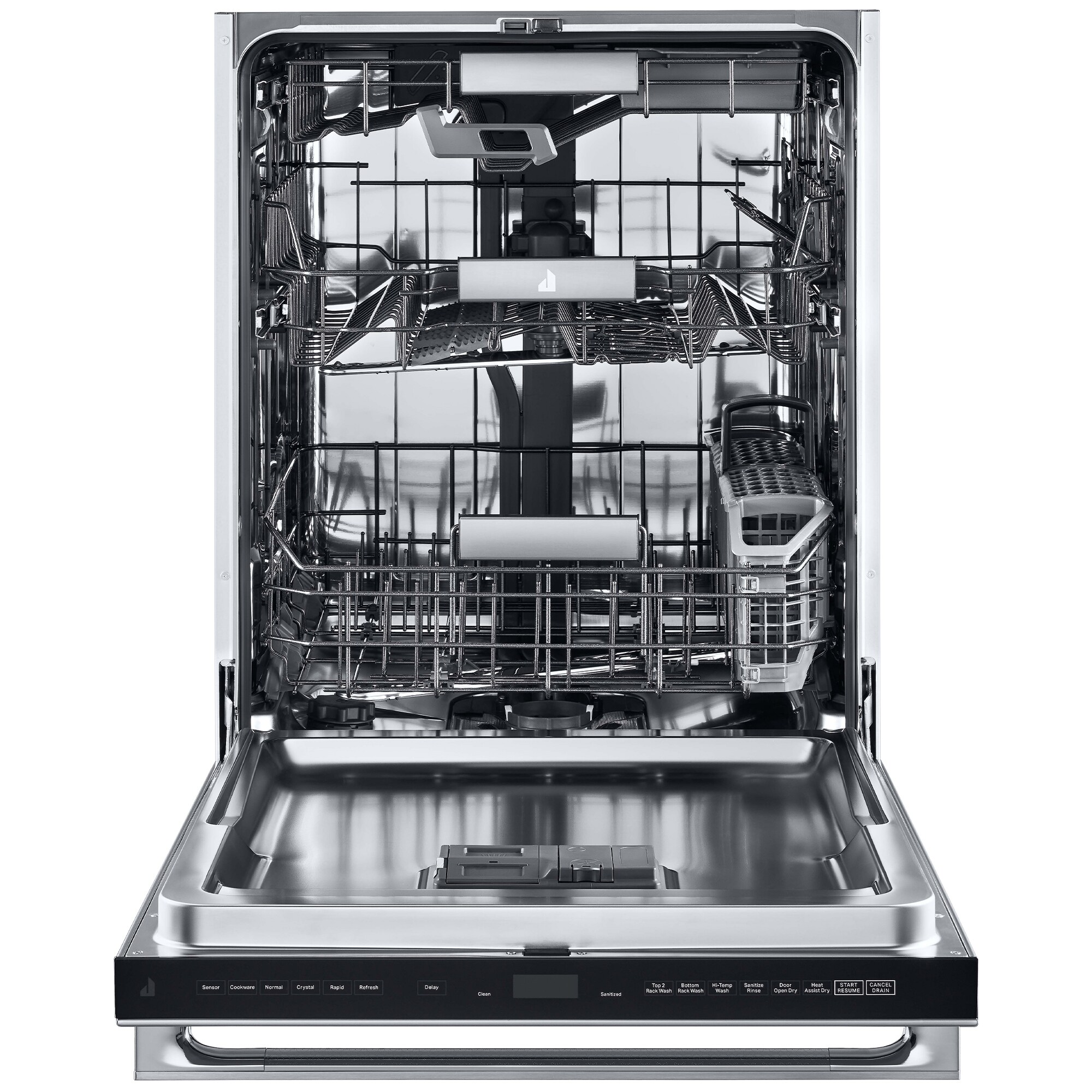 JennAir Noir 24 in. Top Control Flush-Mount Dishwasher with 38 dBa Sound Level & 3rd-Rack - Stainless Steel, , hires