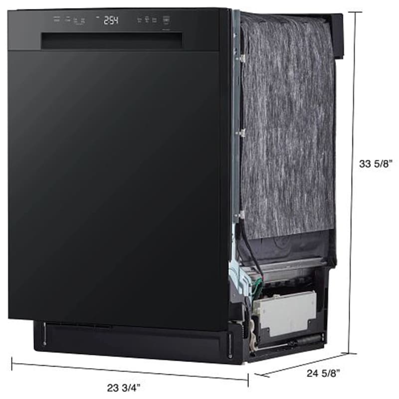 LG 24 in. Front Control Dishwasher with 52 dBa Sound Level, Dynamic Dry & Pocket - Black, Black, hires