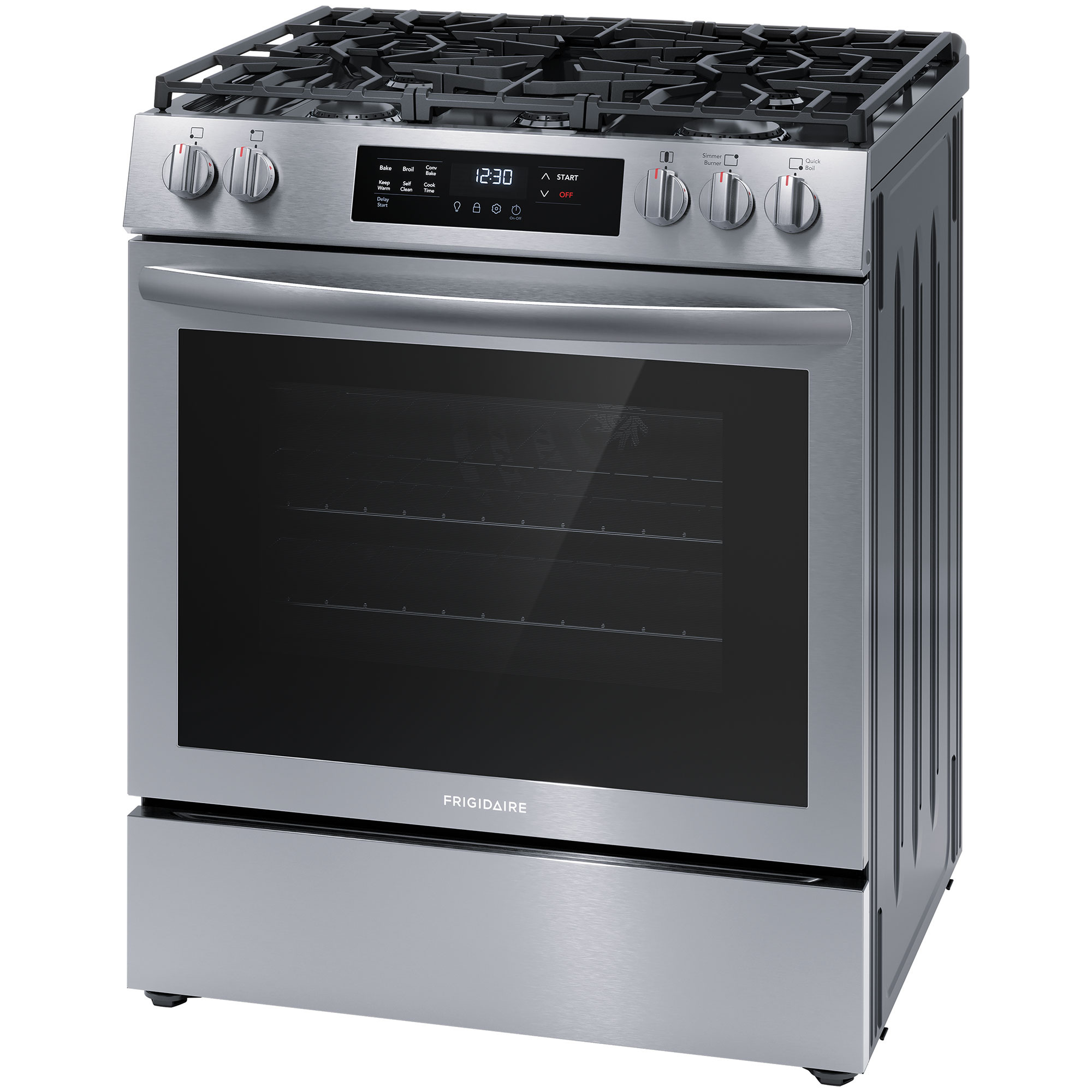 Frigidaire 30 in. 5.1 cu. ft. Standard Convection Gas Range with 5 Sealed Burners - Stainless Steel, , hires