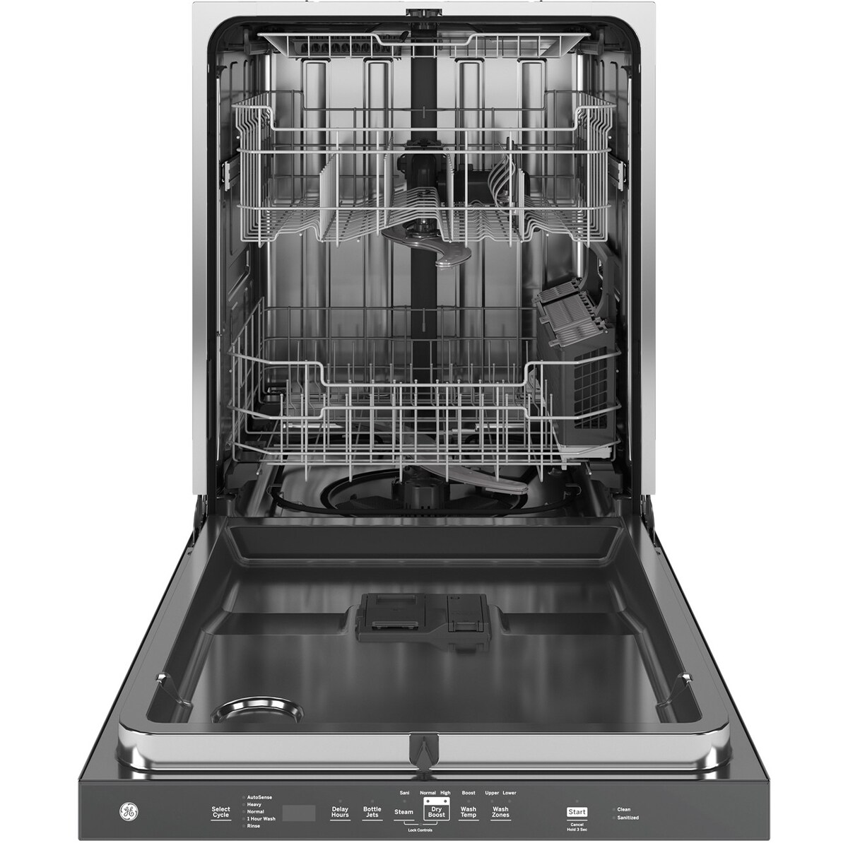 GE 24 in. Top Control Flush-Mount Dishwasher with 45 dBa Sound Level, 3rd-Rack, Dry Boost & Pocket Handle - Slate, Slate, hires