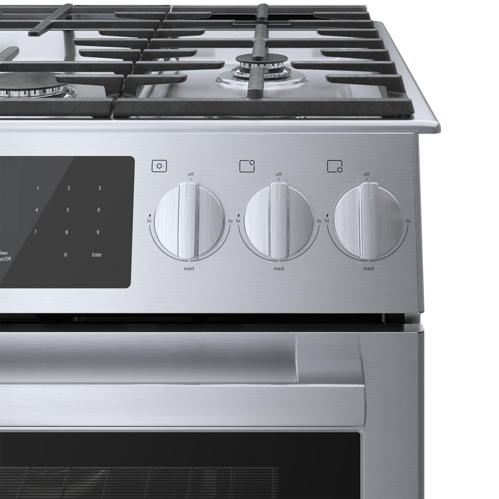 Bosch Benchmark 30 in. 4.8 cu. ft. Standard Convection Slide-In Gas Range with 5 Sealed Burners - Stainless Steel, , hires