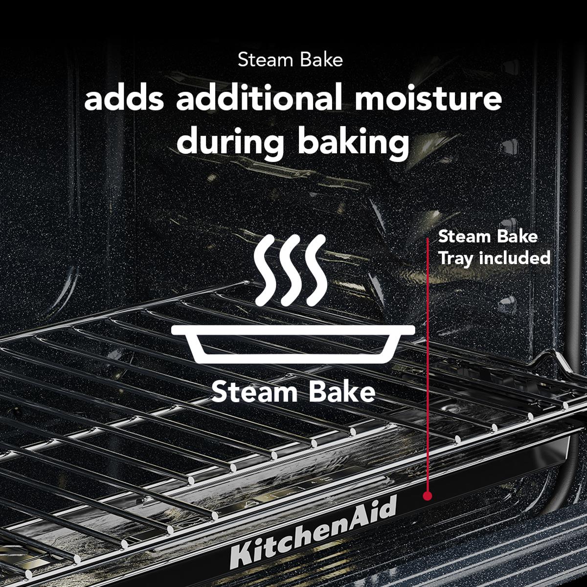 KitchenAid 30 in. 5.0 cu. ft. Smart Air-Fry True European Convection Steam Slide-In Gas Range with 5 Sealed Burners & Griddle - Fingerprint Resistant Stainless Steel, , hires