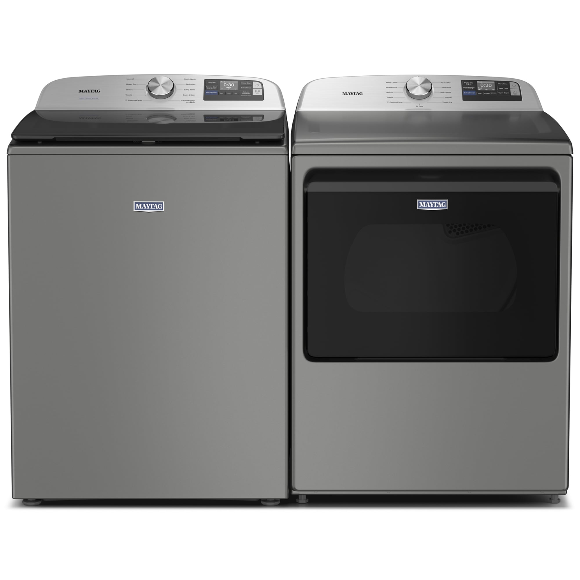 Maytag 27 in. 5.3 cu. ft. Smart Top Load Washer with Impeller & Extra Power - Classic SIlver, Classic Silver, hires
