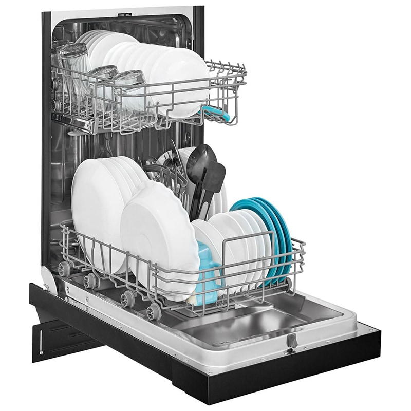 Frigidaire 18 in. Front Control Dishwasher with 52 dBa Sound Level & Pocket - Black, Black, hires