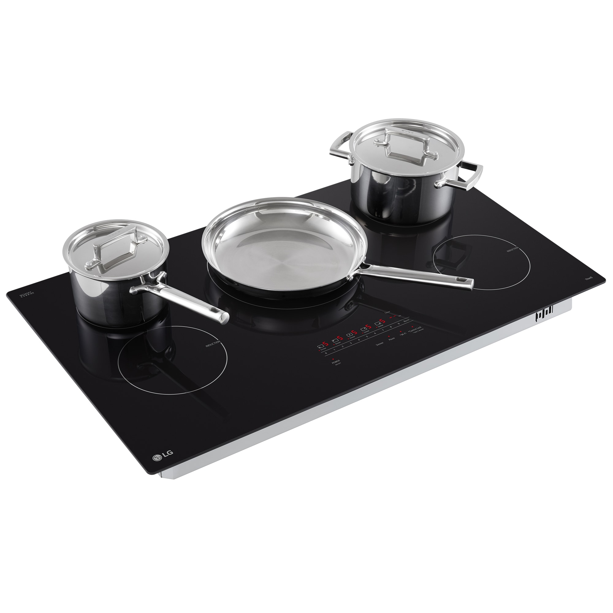 LG 36 in. 5-Burner Smart Induction Cooktop with Simmer Burner & Power Burner - Black, , hires