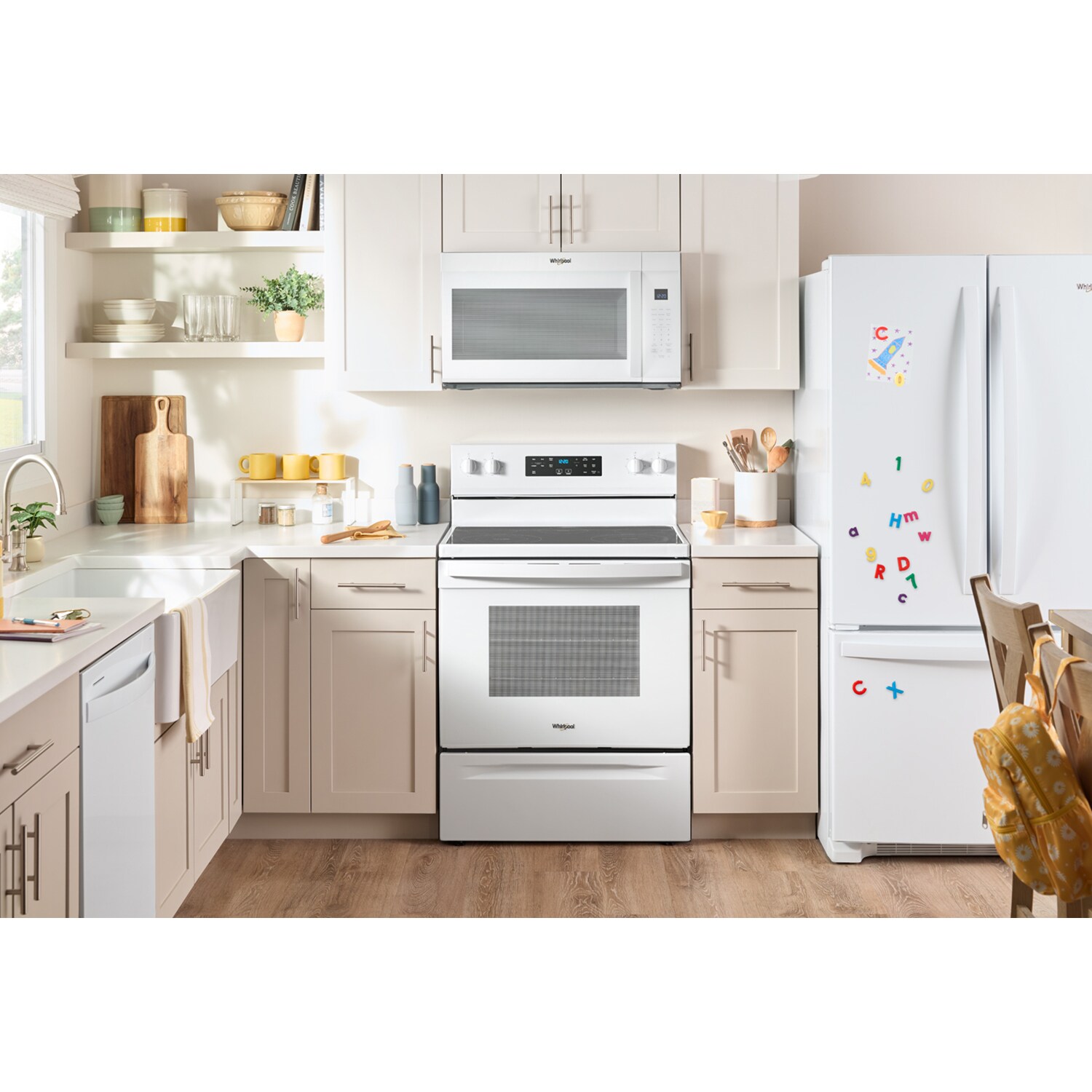 Whirlpool 30 in. 1.9 cu. ft. 1000W Over-the-Range Microwave with 300 CFM & Sensor Cooking - White, White, hires