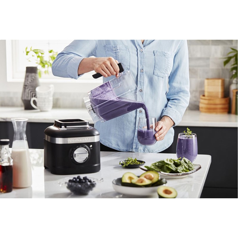 KitchenAid K400 56 Oz. Variable Speed Countertop Blender with Plastic Jar & Tamper - Black Matte, , hires