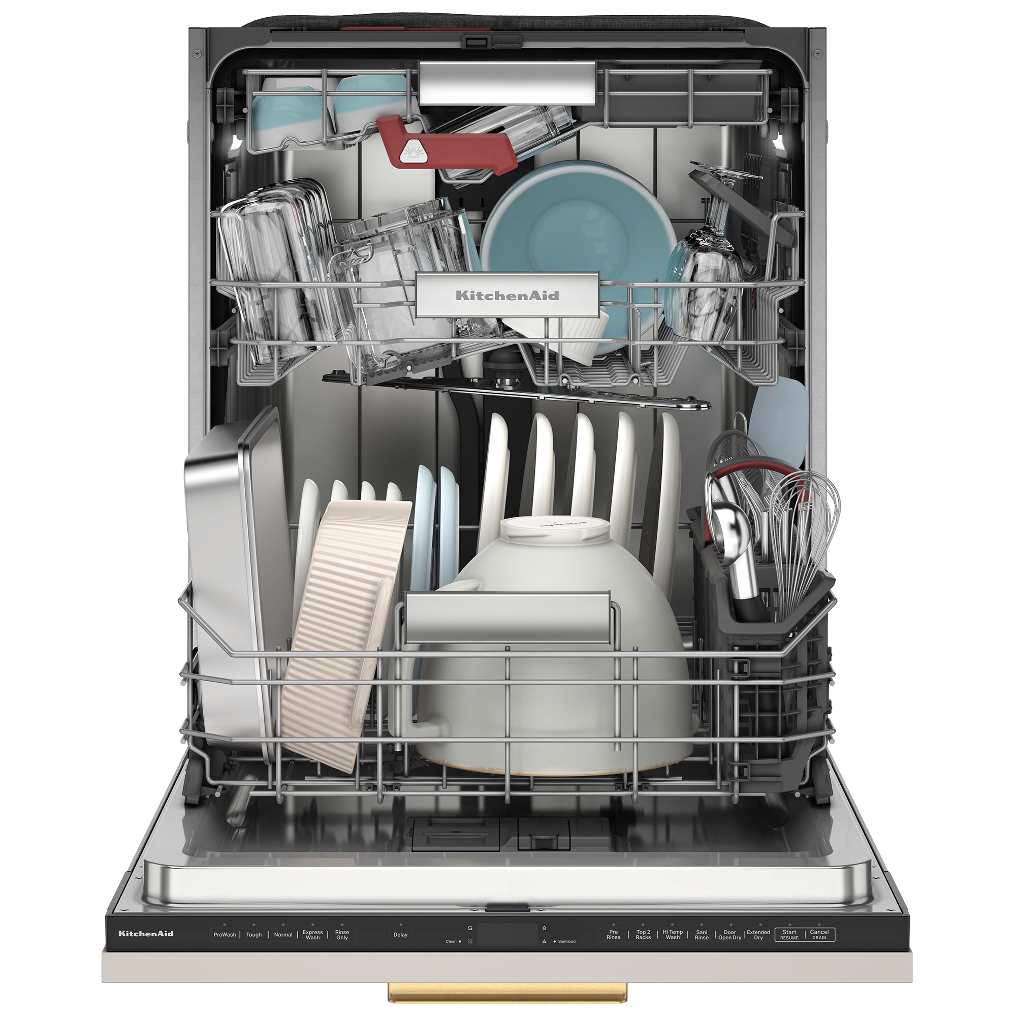 KitchenAid 24 in. Top Control Flush-Mount Dishwasher with 39 dBa Sound Level & 3rd-Rack - Custom Panel Ready, Custom Panel Required, hires