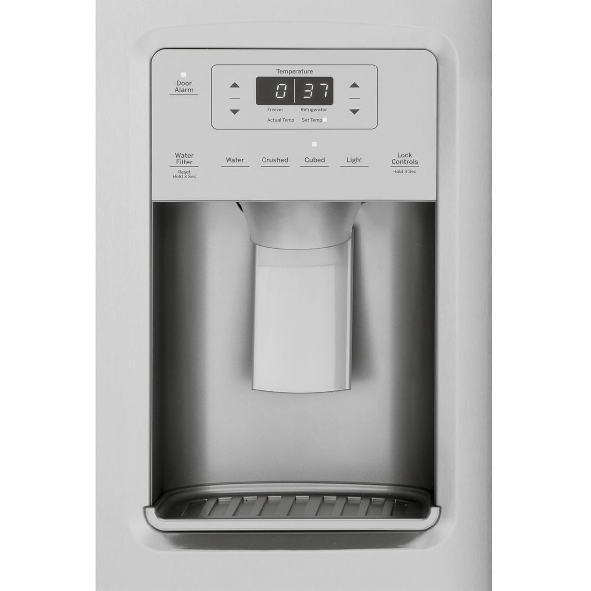 GE 36 in. 25.1 cu. ft. Side by Side Refrigerator with Ice & Water Dispenser - Fingerprint Resistant Stainless, Fingerprint Resistant Stainless, hires